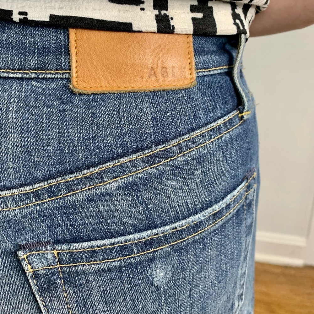 ABLE Ripped Knee High Rise Skinny Jeans - Picture 2 of 8